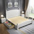 海善家 床 美式轻奢实木床1.8米双人主卧室1.5米高箱储物床现代简约白色婚床 卧室家具(白色 1.5米床+床垫)第4张高清大图