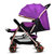 智儿乐双向推行婴儿车可坐可躺轻便折叠婴儿推车儿童四轮伞车宝宝bb手推婴儿车(新美）(酒红色)第2张高清大图