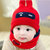 韩版秋冬宝宝帽子男童女童婴儿帽子儿童毛线帽小孩套头帽围巾两件套6-12个月(藏青色)第3张高清大图