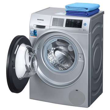 西门子(siemens) WS12U4680W 6.5公斤 变频超薄滚筒洗衣机(银色) 全屏触控 流线型机身设计