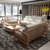 一米色彩 中式实木沙发组合橡胶橡木现代简约客厅木质家具木头贵妃小户型(胡桃色 双人位)第3张高清大图