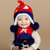 韩版儿童套头帽婴儿帽子宝宝毛线帽子秋冬0-3-6-12个月小孩帽子围巾套装1-2-3岁(黑色 均码)第5张高清大图