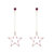 OA ONNEA 韩版星星锆石耳环 S925银针仿过敏 电镀真金(粉红色)第3张高清大图