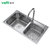 华帝卫浴 304不锈钢水槽双槽套装 厨房加厚大容量洗菜盆(A2017（76）-Q.1)第2张高清大图