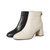 森达2021冬季新款商场同款石头纹气质粗跟女短皮靴4MF01DD1(米白 36)第7张高清大图