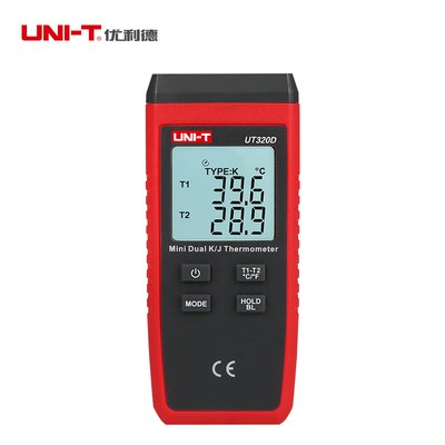 优利德 UT320D 接触式测温仪 热电偶测温仪 仪器表面温度计 带探头温度表(主机（官方标配） 标配)