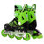 美洲狮（COUGAR）溜冰鞋可调儿童成年成人直排轮滑鞋835L男女旱冰鞋(黑绿 L码38-41码可调)第2张高清大图