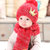 秋冬婴儿帽子围脖围巾套装1-2岁毛线帽男女宝宝帽子0-3-6-12个月(红色)第3张高清大图