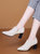 女士皮鞋真皮职业粗跟妈妈单鞋2022年新款春季深口黑色软皮高跟鞋(39 黑色/9603(跟高6.5cm))第7张高清大图