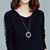 VEGININA 圆领中长款宽松显瘦连衣裙 9881(黑色 XL)第4张高清大图