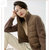 MISS LISA温柔保暖气质拼接棉服女装款时尚百搭棉衣短外套9042(咖啡色 XL)第3张高清大图