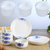 3个炖盅+4个米饭碗+4根勺子+2个8英寸菜盘子碟子餐具套装青花瓷陶瓷器家用喝汤碗韩式第5张高清大图