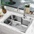 绿太阳 卫浴 水槽套餐 304不锈钢一体水槽 厨房洗菜盆单槽 85040、85062(C套餐85062)第2张高清大图