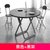 TIMI 现代折叠桌椅 家用小户型折叠桌 阳台桌椅(白色 60方桌一桌二椅)第8张高清大图