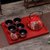 中国红色陶瓷结婚茶具套装创意婚庆用品长辈敬茶杯壶新婚礼品礼物  5件(5件)(石榴花(尖顶)11)第3张高清大图