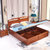 A家 中式实木床 新中式复古新古典实木床成人双人单人床卧室家具框架架子高箱储物床(C款1.8米高箱床 床+床垫+床头柜*2)第2张高清大图