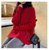 麻花针织衫女2022春季新款韩版网红宽松森系套头毛衣外套2423(红色 均码)第3张高清大图