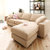 奥古拉 布艺沙发 可拆洗双人沙发床  日式简约小户型 多色可选(绒布款-卡其灰 单人位-94cm)第2张高清大图