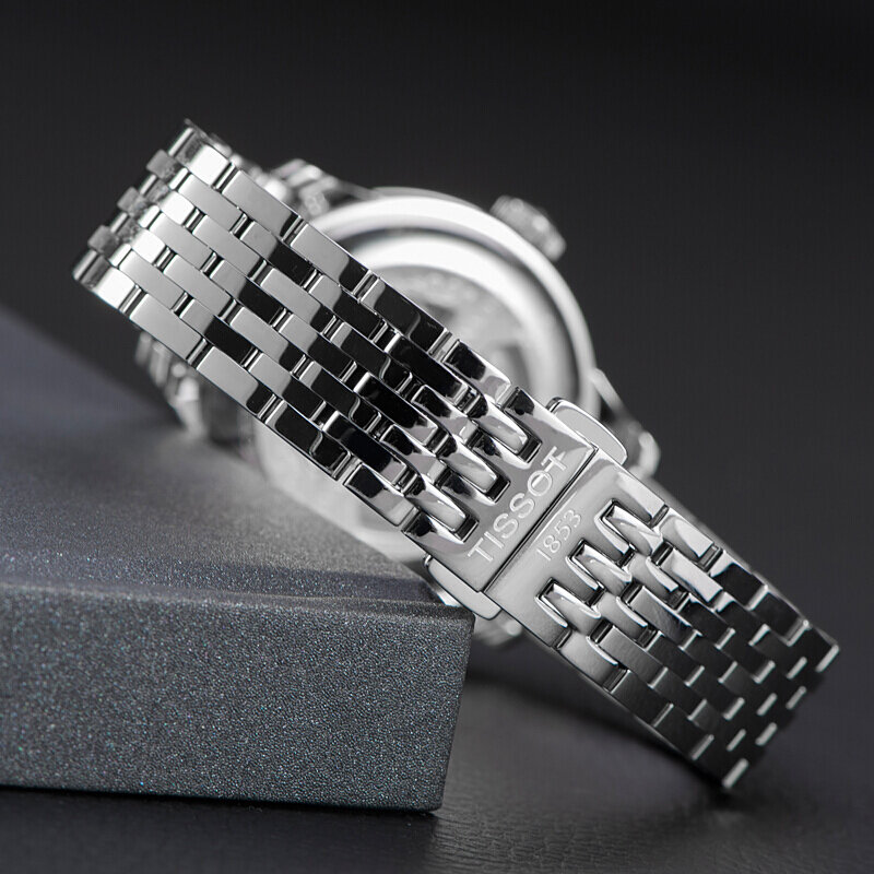 天梭tissot手表力洛克系列t006新款80小时全自动机械时尚潮流精钢表带
