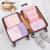 韩版旅行收纳袋六件套套装行李箱衣物整理内衣收纳包洗漱包tp8695(粉色)第2张高清大图