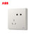 ABB开关插座面板轩致白色二三极五孔AF205插座面板套餐合集(五孔（10只装）)第3张高清大图