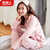 南极人秋季女士棉质睡衣甜美可爱长袖家居服套装宽松版二件套(8207 XL)第5张高清大图