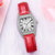 罗西尼女表镶钻石英表皮带腕表酒桶型时尚女士手表SR3398(红色)第3张高清大图