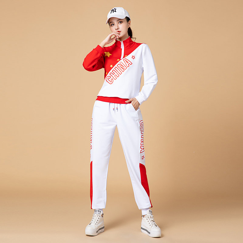 巴洛尼莫中国风运动服套装女款秋冬季队服广场舞健身套装演出舞蹈服