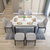 大理石餐桌白色实木餐桌椅组合可伸缩折叠圆桌小户型现代简约家用(胡桃色 1.2/1.35米一桌6椅)第4张高清大图