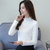 VEGININA 韩版修身长袖加厚蕾丝衫高领套头上衣 D6220(黑色 3XL)第2张高清大图