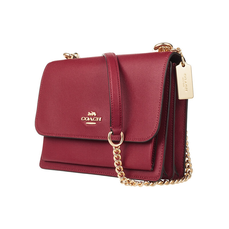 coach 蔻驰 奢侈品女包 新款链条风琴包 单肩斜跨包(红色)