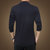 春季男士纯色长袖衬衫商务韩版修身型衬衫衫印花青年衣服男装衬衣   J3023(深蓝色 4XL)第2张高清大图