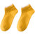 南极人袜子女五双装短袜浅口春夏薄款夏季蕾丝花边袜可爱日系船袜(浅黄色)第5张高清大图