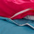 奥妮菲娅   纯色双拼四件套 无印棉质良品力荐 床品套件(天蓝红 220*240cm)第5张高清大图