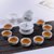 茶具套装青花陶瓷家用泡茶器功夫盖碗整套简约茶杯(8件套（高白瓷）荷花)第4张高清大图