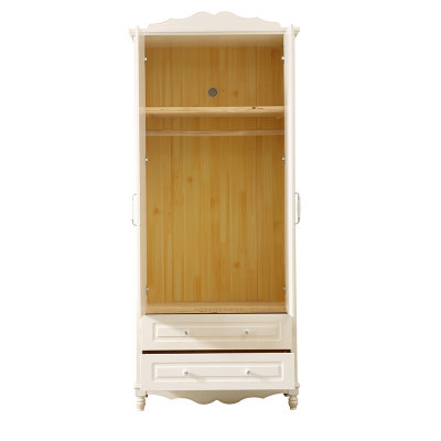 A家 家具 衣柜衣橱两门三门木质韩式田园白色卧室整体大衣柜 白色(2门衣柜)
