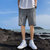 夏季短裤男士潮牌宽松运动休闲五分中裤沙滩外穿ins潮流七分裤子(深灰色 3XL)第3张高清大图