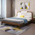 撼林   实木床北欧1.5米橡胶木1.8米原木色婚床日式家具双人床现代简约(胡桃色1.5*2米 单床)第3张高清大图