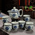 茶具套装整套陶瓷防烫双层杯功夫茶具中式青花瓷茶壶茶杯家用.Sy  7件(云纹花)(7件)第5张高清大图