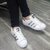 Adidas阿迪达斯女鞋三叶草贝壳头男鞋银标银尾运动休闲板鞋AQ3091(44)(白)第2张高清大图