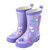 韩国儿童雨鞋男童女童防滑雨鞋宝宝水鞋儿童雨靴春夏小孩四季胶鞋(紫色 24码（内长16.0cm）)第2张高清大图