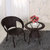 【京好】藤椅子茶几桌子现代简约环保 阳台休闲办公户外家具B79(咖啡色款式 一桌两椅送坐垫)第3张高清大图