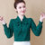 春季上衣衬衫2022新款洋气韩版宽松长袖女装打底衫女(墨绿色（长袖） S80-94斤)第2张高清大图