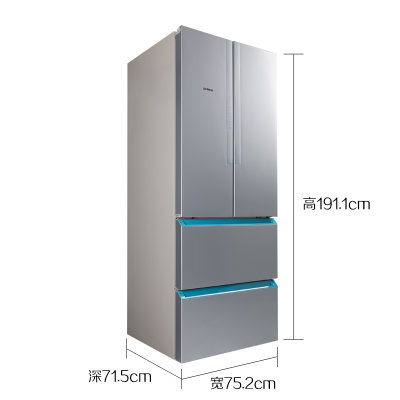 西门子（SIEMENS）BCD-484W(KM48EA90TI)484升多门冰箱 变频混冷无霜 家用冰箱（欧若拉银）