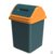 带盖垃圾桶家用大号分类厨房垃圾筒10L水墨绿+杏仁黄混色JMQ-853第5张高清大图