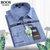 MILAI BOOS男士长袖衬衫2022年男装格纹商务休闲日常上班大码长袖衬衣男(110（蓝格子） 44)第5张高清大图