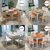 美式实木餐桌椅组合椭圆餐桌欧式复古做旧北欧家具可伸缩抽拉餐桌(1.2一桌六椅白色地中海色)第5张高清大图