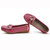 AICCO  金属色女鞋时尚单鞋春季平底女鞋舒适透气牛皮鞋子215(梅红 40)第3张高清大图