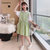 CaldiceKris（中国CK）学院风绿POLO衫收腰连衣裙CK-FS3607(绿色 160)第6张高清大图
