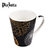 Plazotta 时尚随意马克杯 情侣水杯大陶瓷杯创意办公咖啡杯 01296 01297(黑色)第2张高清大图